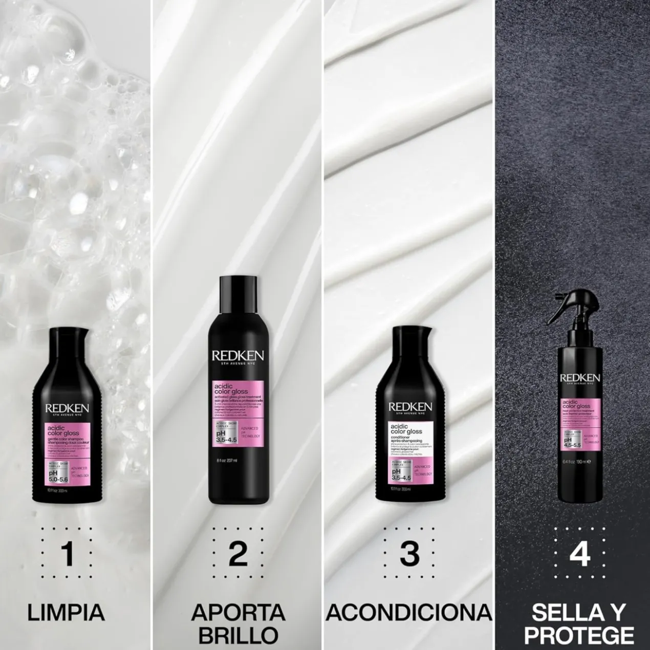 Acidic Color Gloss Traitement sans rinçage pour cheveux colorés et brillants