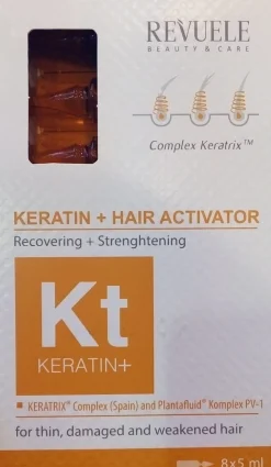 Ampoules Kératine + Activateur de la Croissance des Cheveux