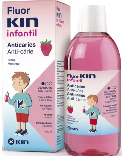 Bain de Bouche Enfant Fraise Fluor Kin