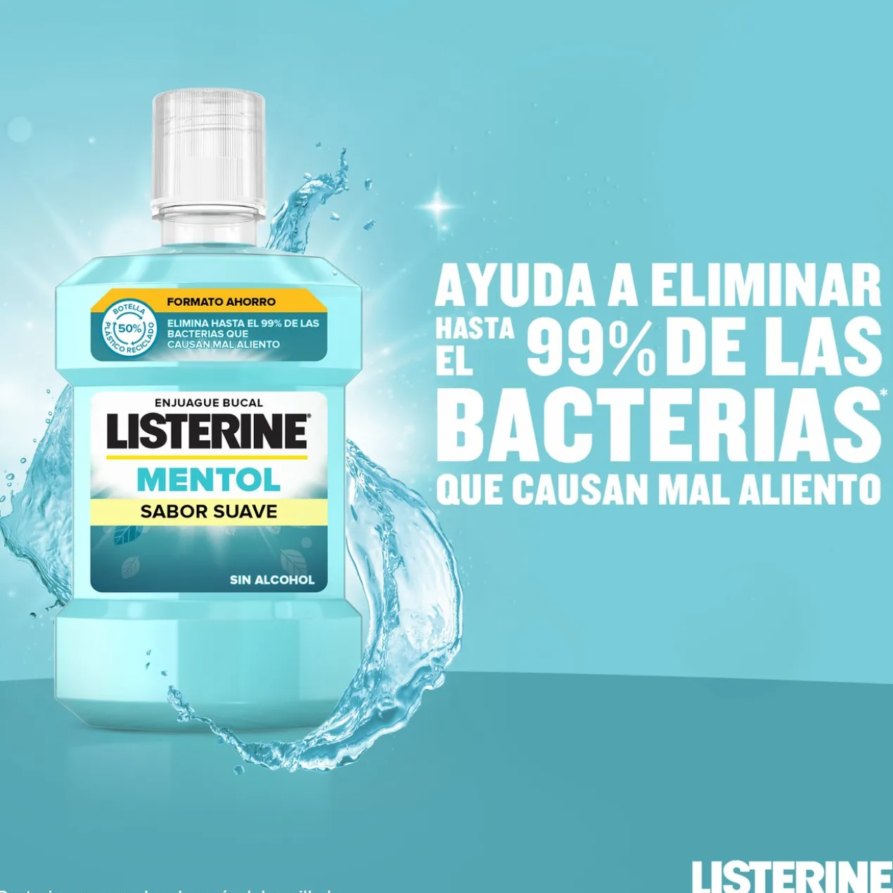 Bain de Bouche Menthol Goût Doux Zéro Alcool