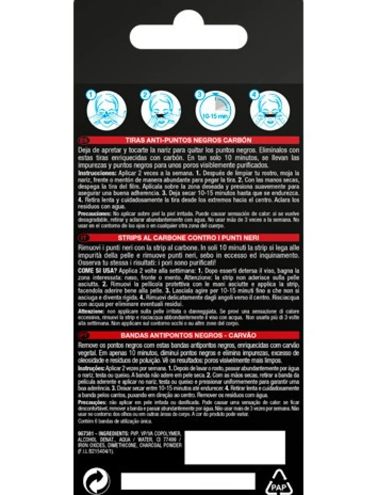 Bandes anti-points noirs au charbon Pure Active