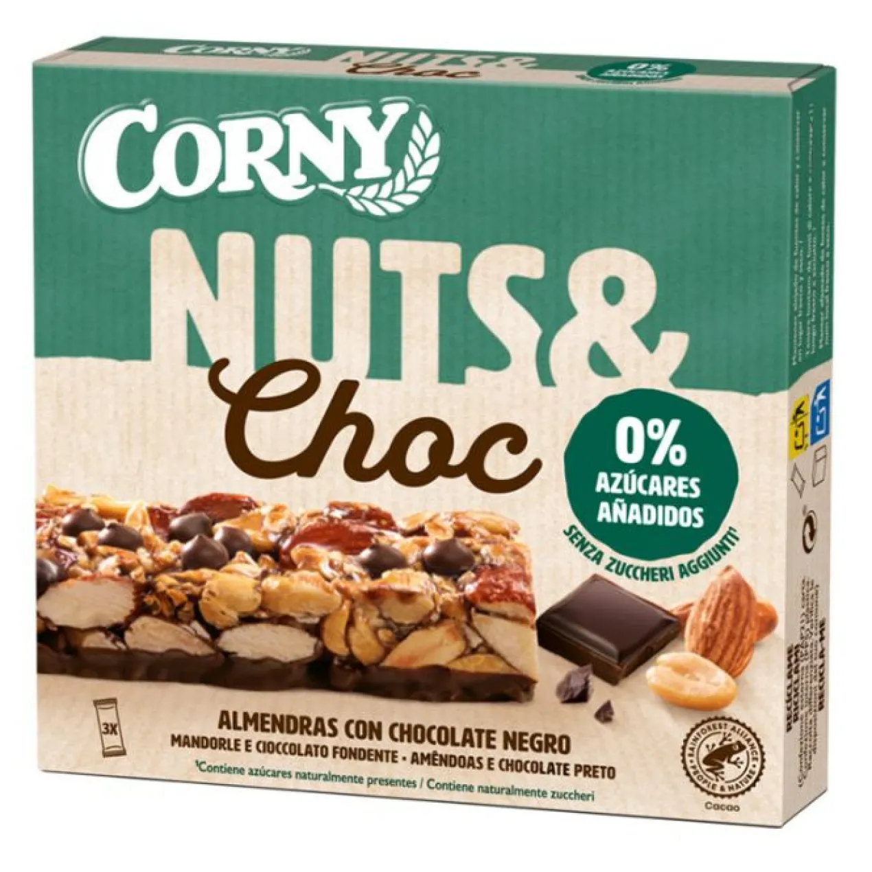 Barre Nuts & Choc Amandes, Cacahuètes et Chocolat Noir