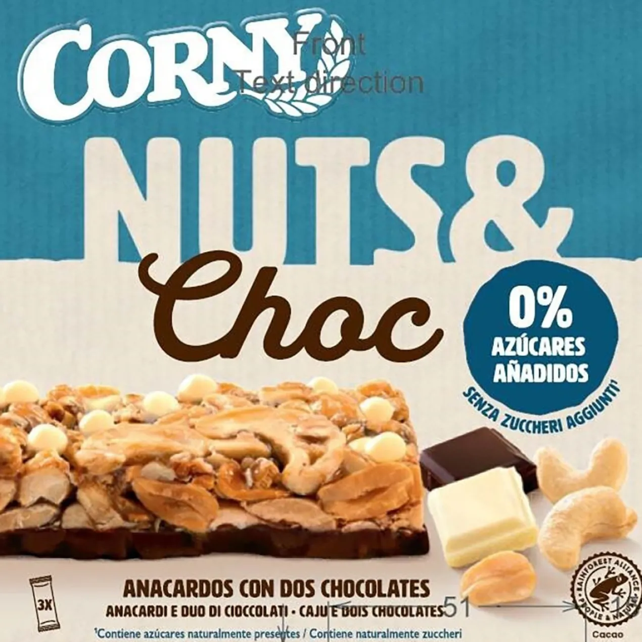 Barres Noix & Choc au Cajou avec 2 Chocolats