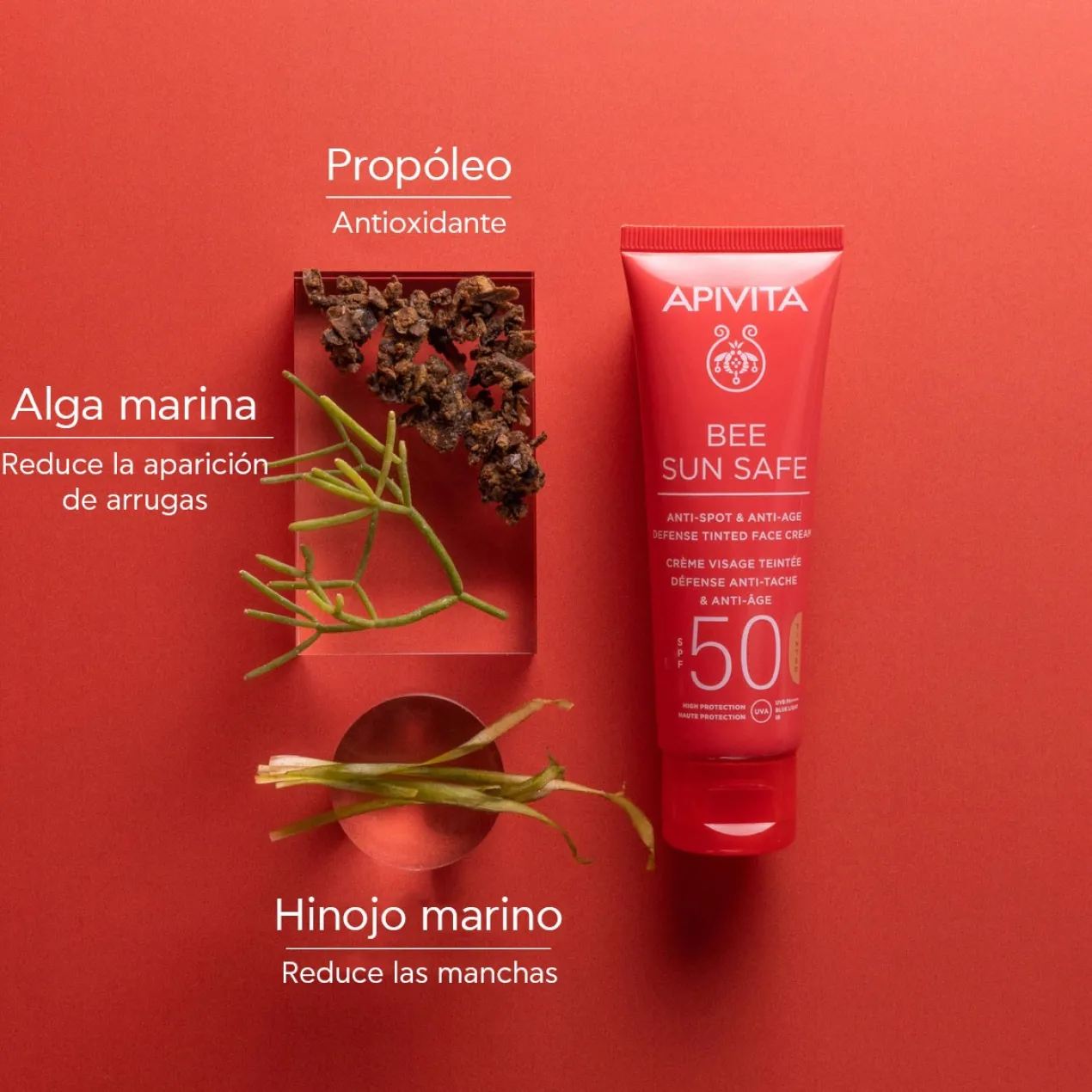 Bee Sun Safe Crème Anti-âge & Anti-taches SPF50 Coloré
