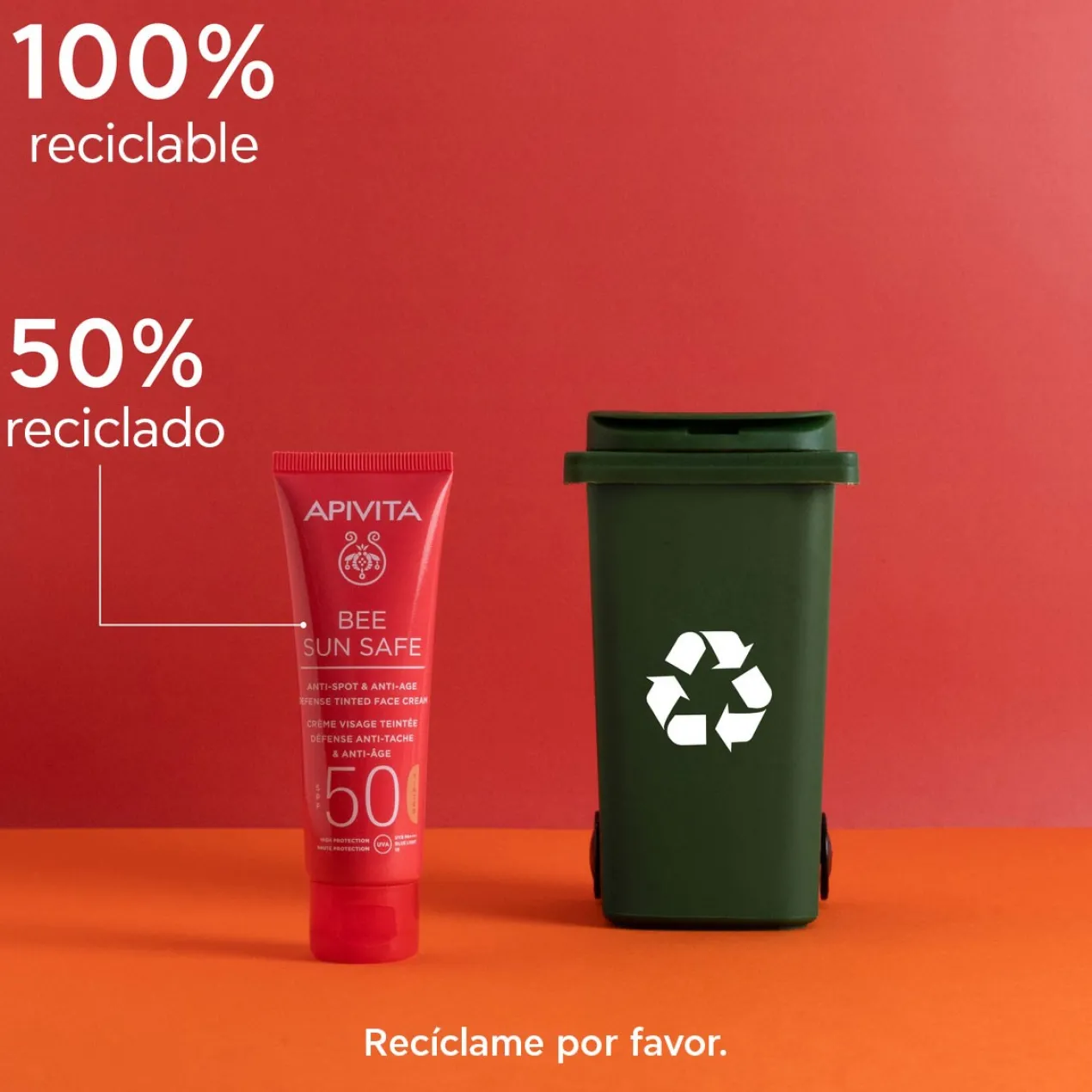 Bee Sun Safe Crème Anti-âge & Anti-taches SPF50 Coloré