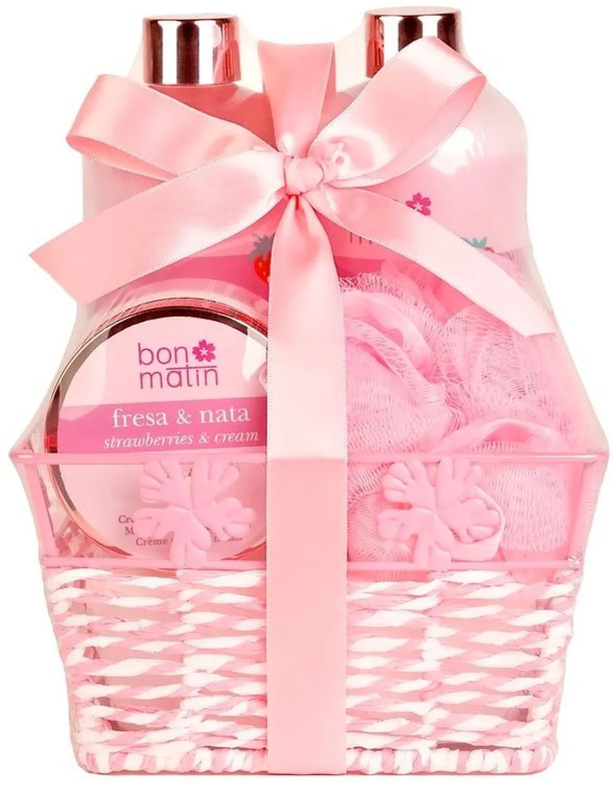 Bon Matin Panier de Bain Parfum Fraise et Crème