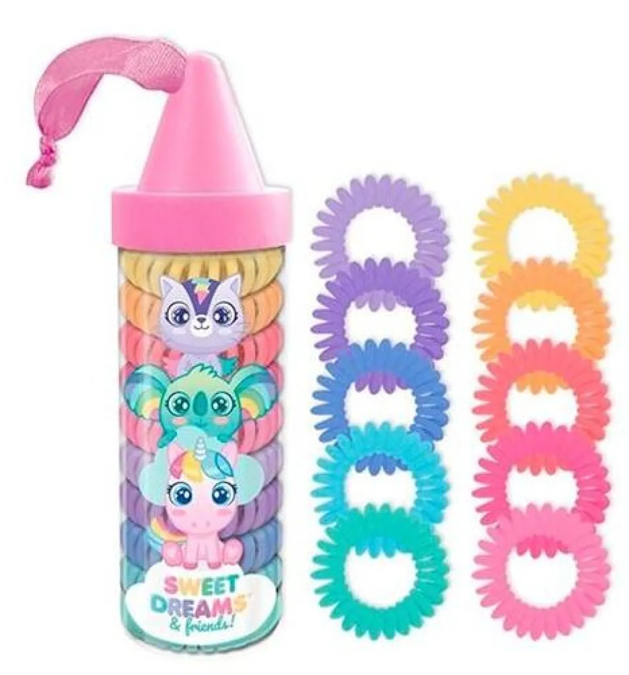 Boîte Élastiques à Cheveux Multicolores