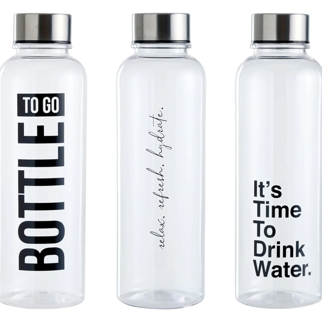 Bouteille en Plastique avec Bouchon en Acier