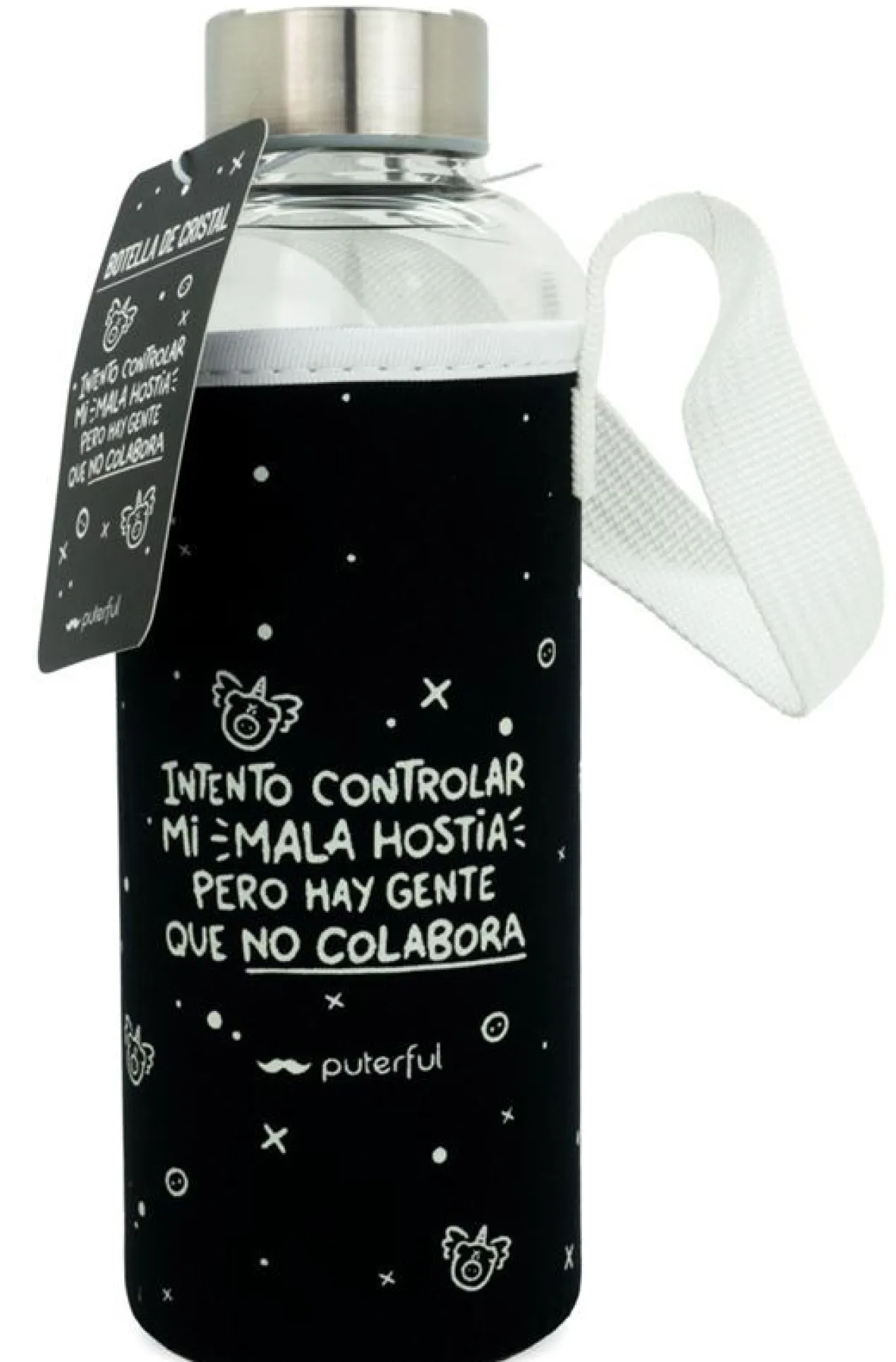 Bouteille en Verre "Intento Controlar Mi Mala Hostia"