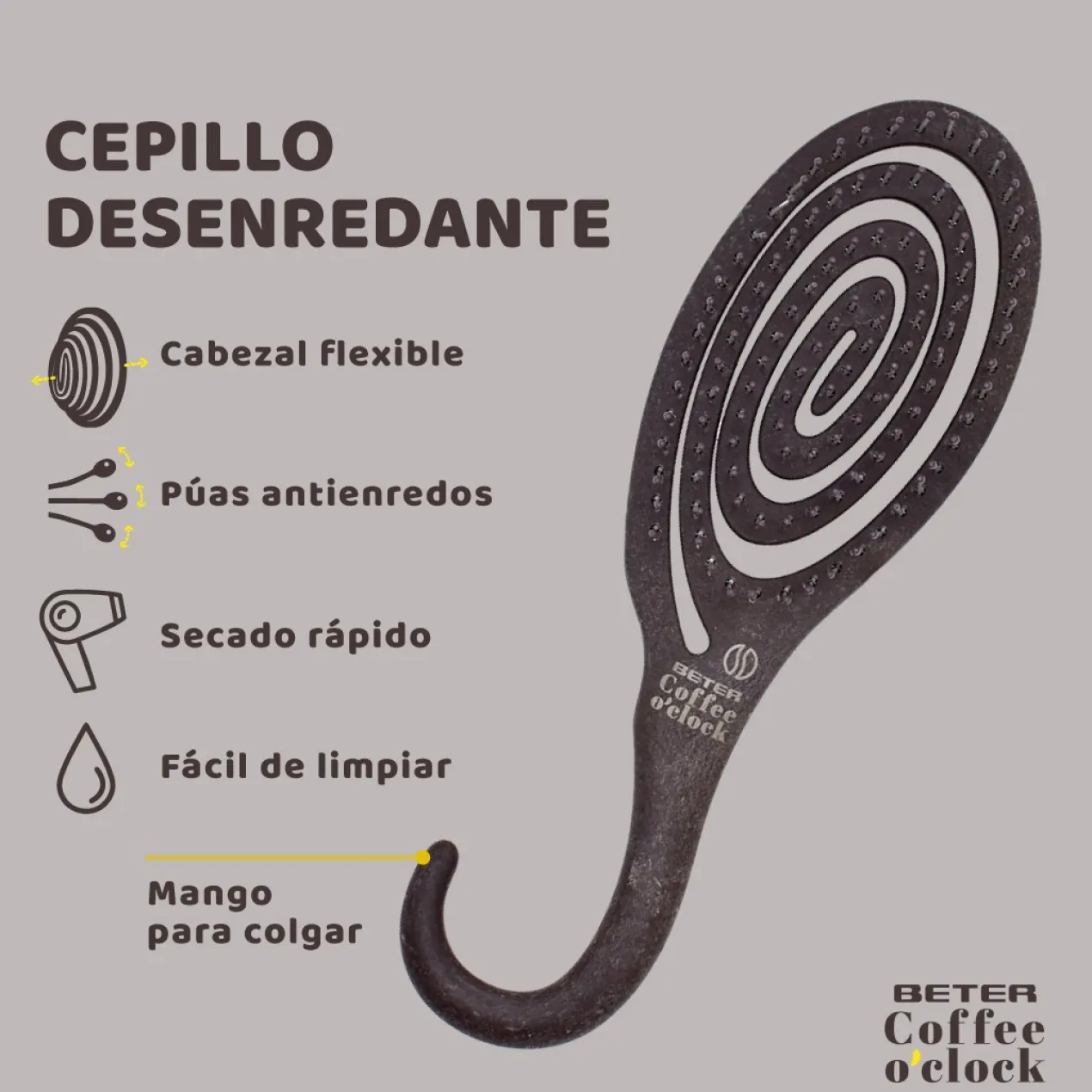 Brosse démêlante Coffee O'clock en matériaux recyclés