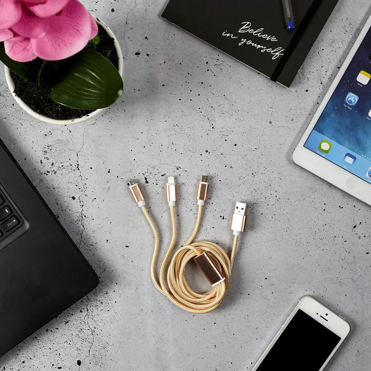 Câble USB 3-en-1 MICRO USB-T C