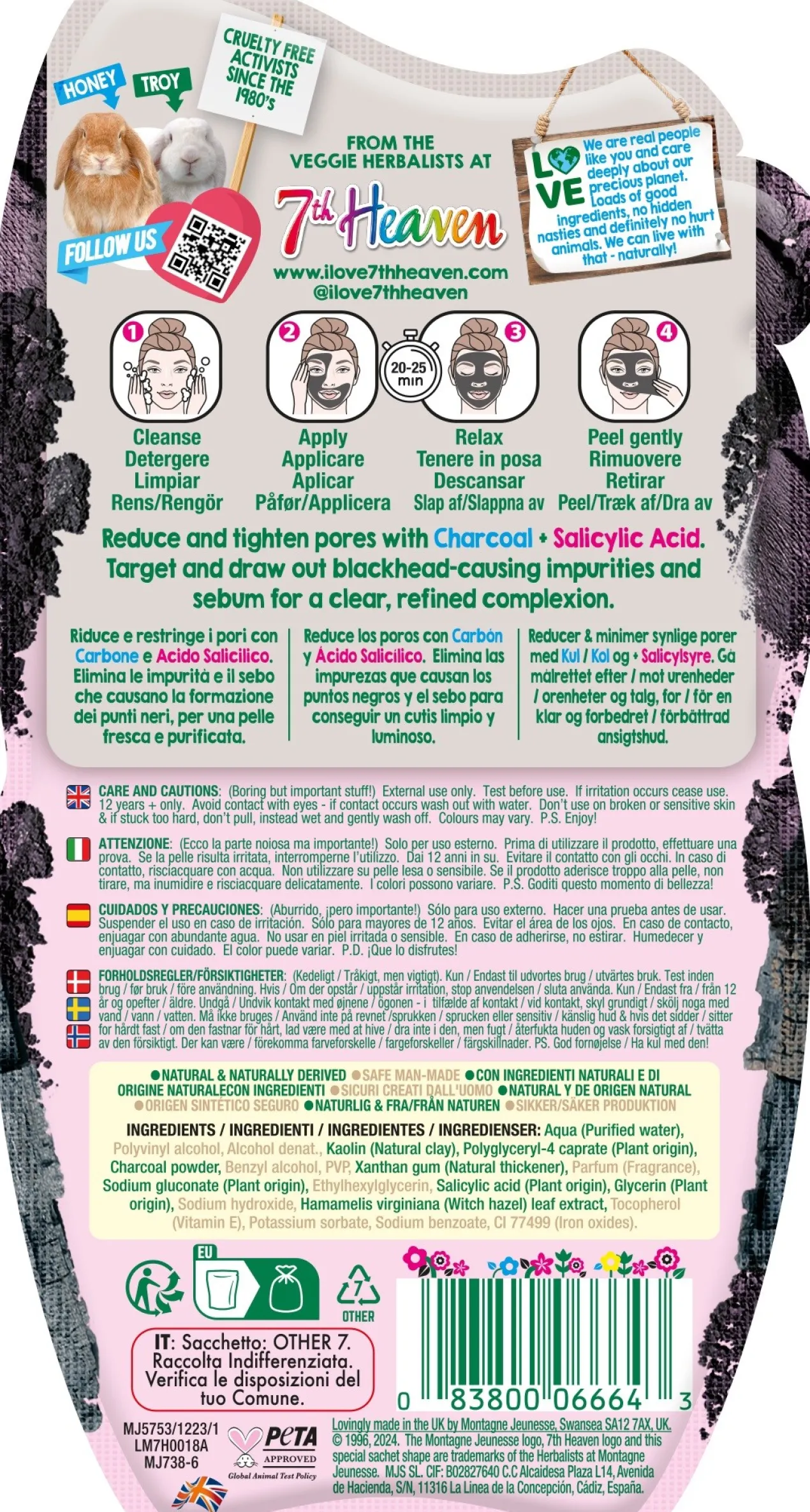 Charcoal Pore Refine Masque Peel-Off au Charbon Actif et Acide Salicylique