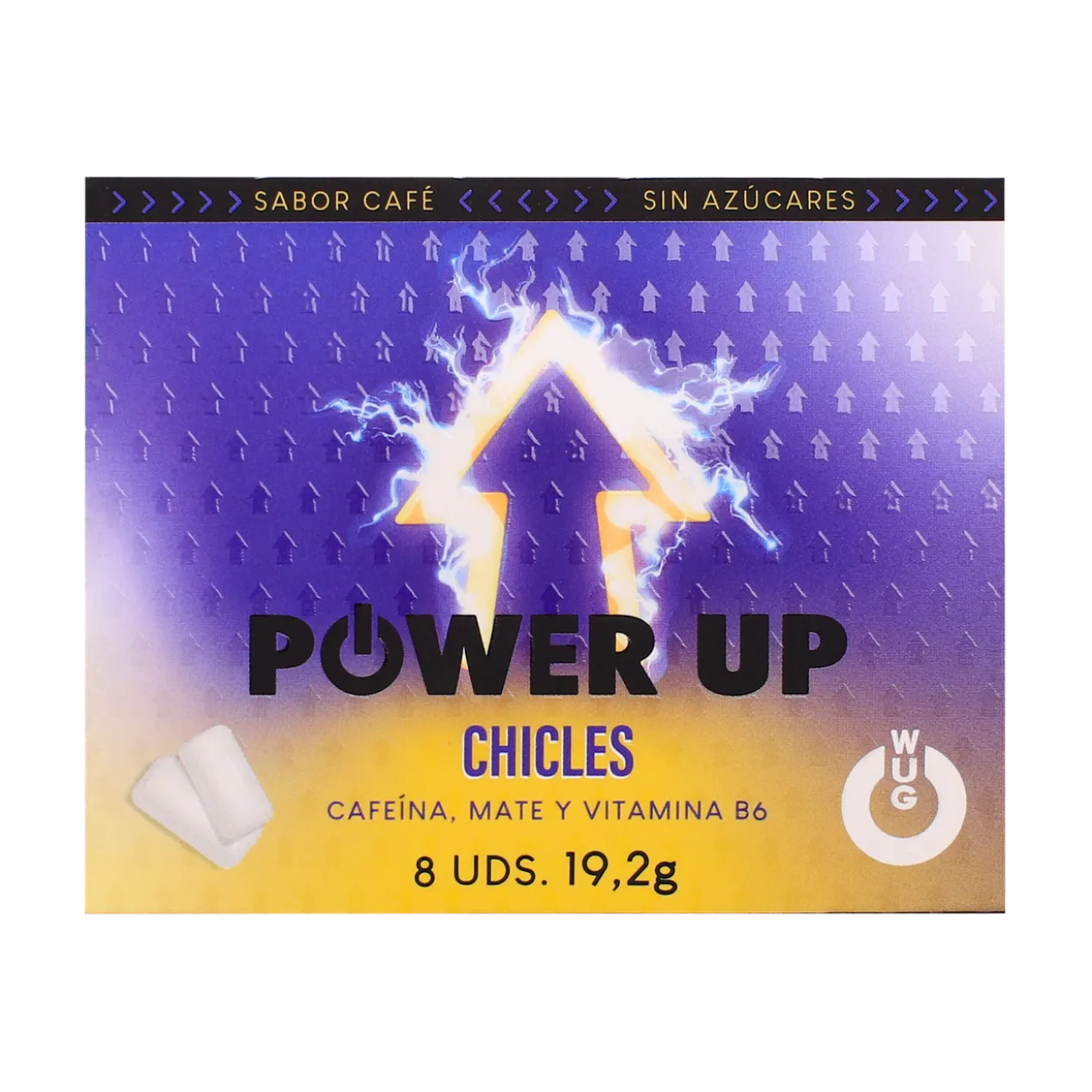 Chewing-gum énergisant Power Up avec caféine et vitamine B6