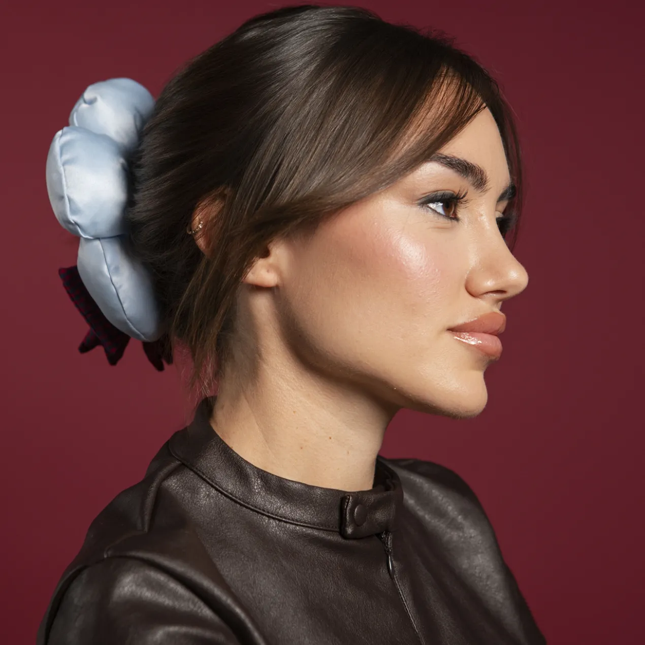 Chouchou fleur avec nœud Oh My Hair