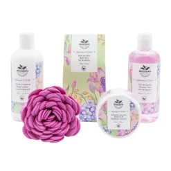 Coffret Bain Panier en Osier Parfum Floral
