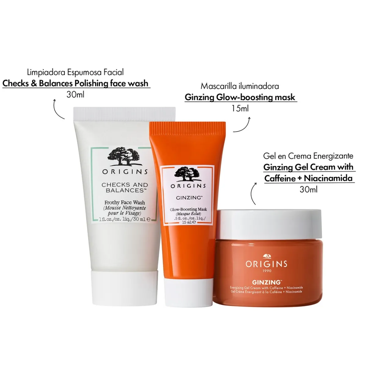 Coffret Cadeau Mini Coffret Trio Nettoyant, Masque et Hydratant Ginzing
