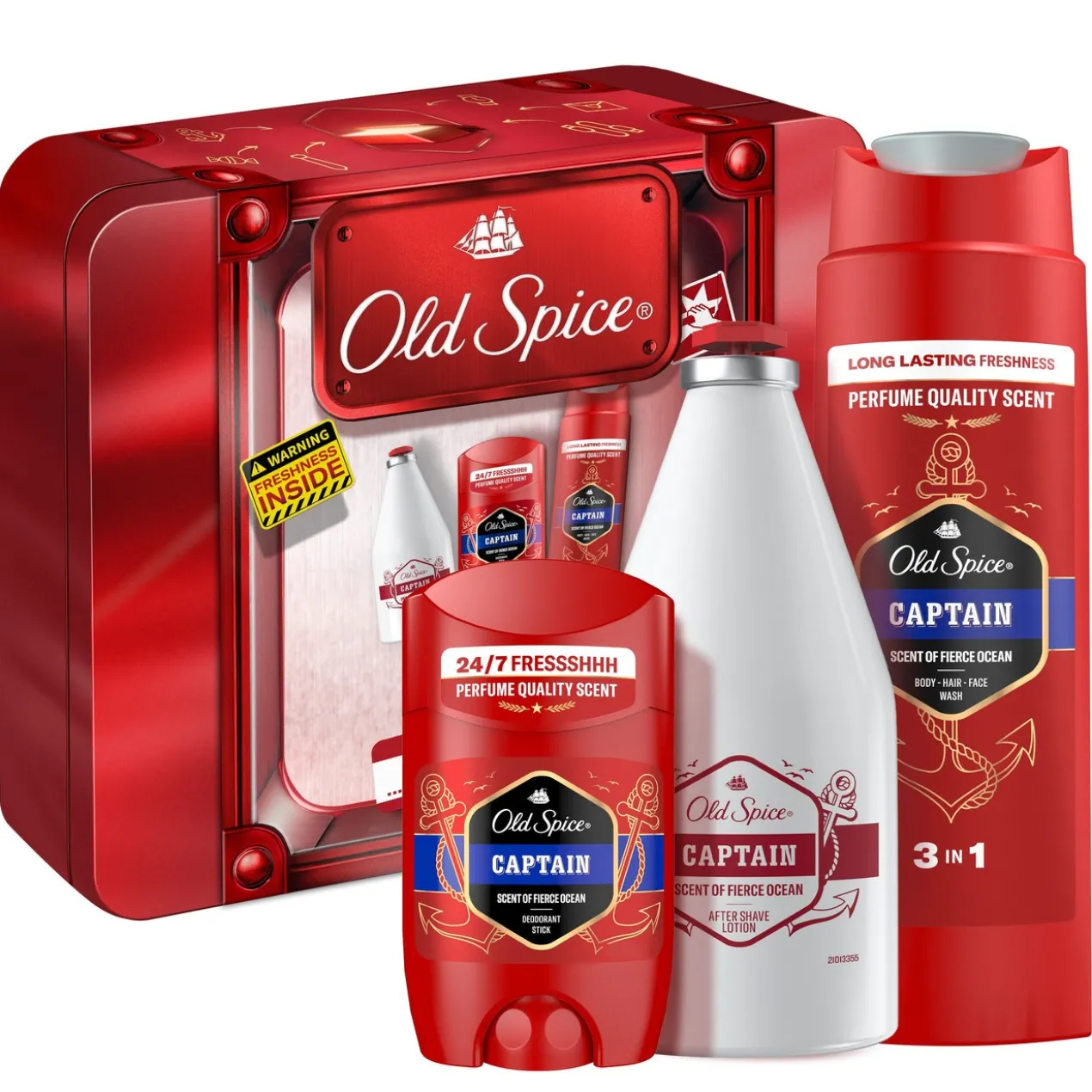Coffret Cadeau Old Spice Captain – Boîte Métal