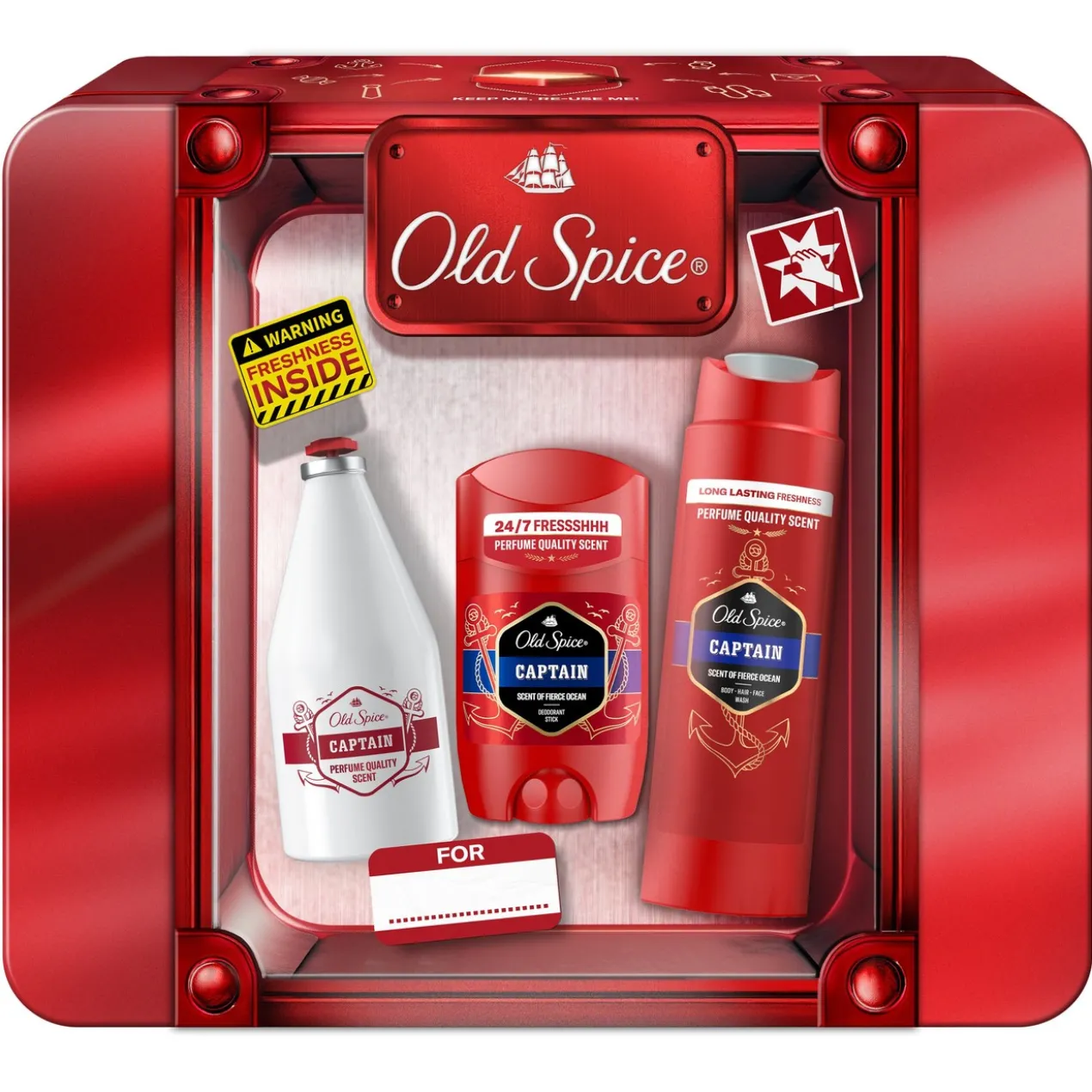 Coffret Cadeau Old Spice Captain – Boîte Métal