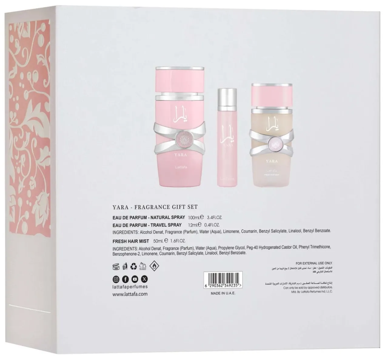 Coffret Cadeau Yara Eau de Parfum