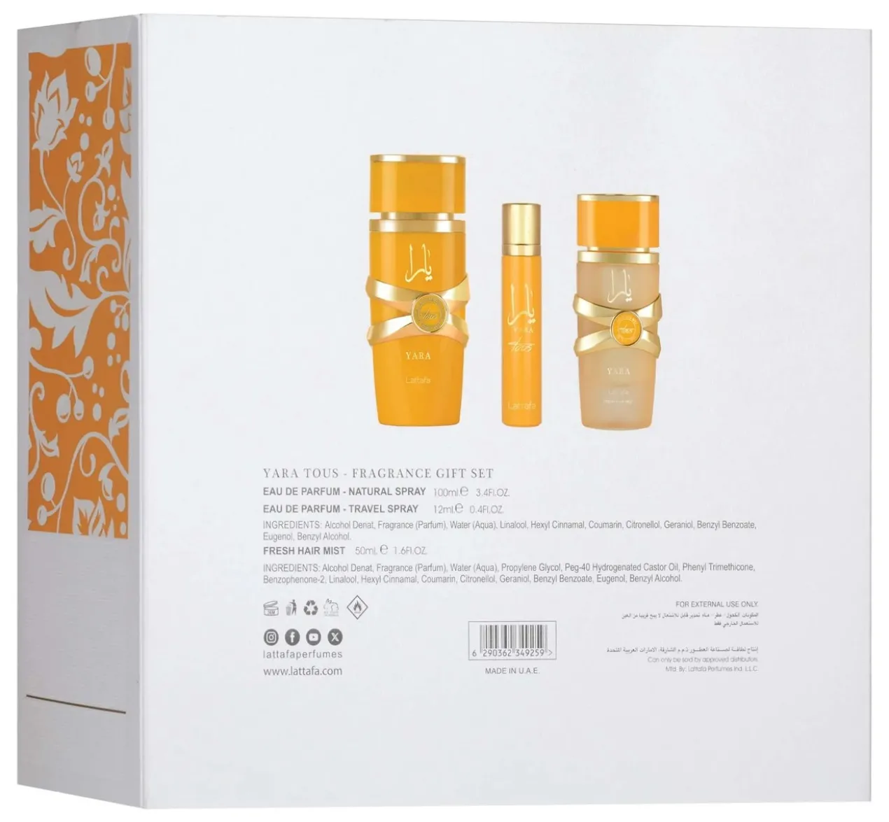 Coffret Cadeau Yara Tous Eau de Parfum