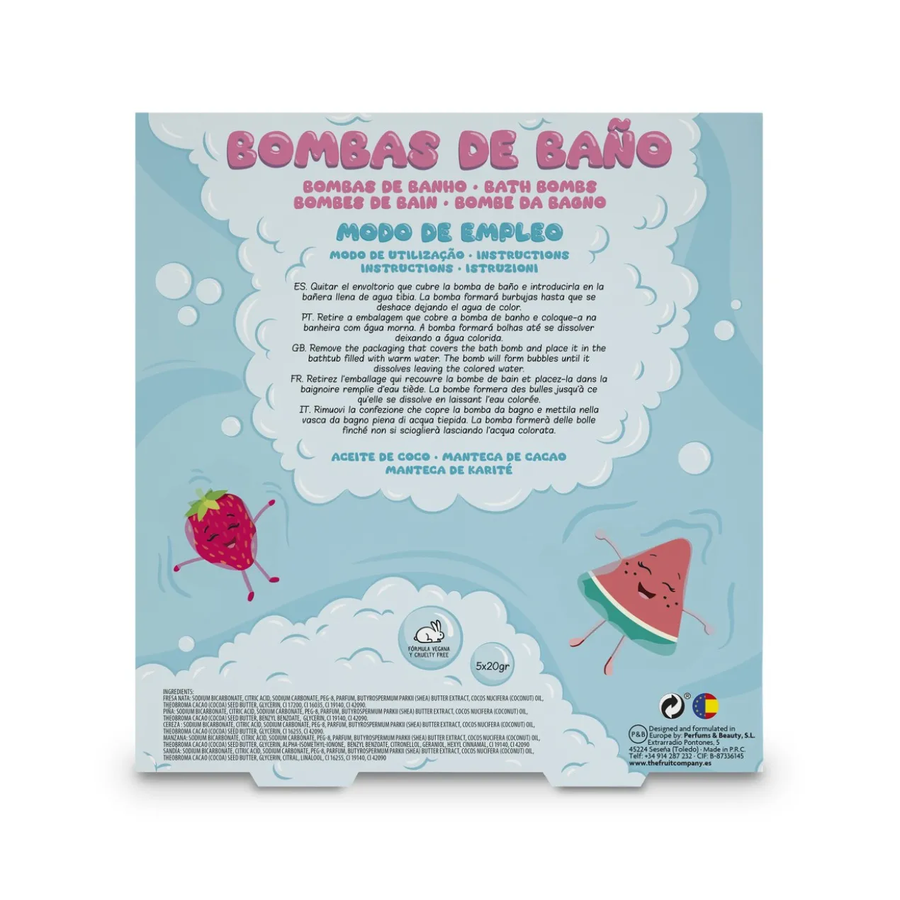 Coffret de 5 bombes de bain aux fruits