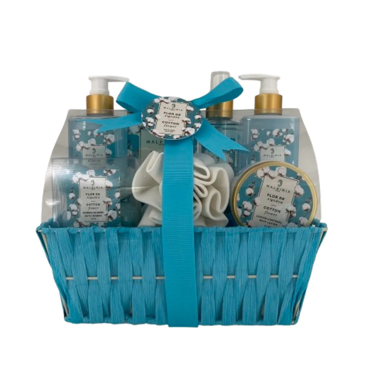 Coffret Spa Cotton Flower Panier Bleu