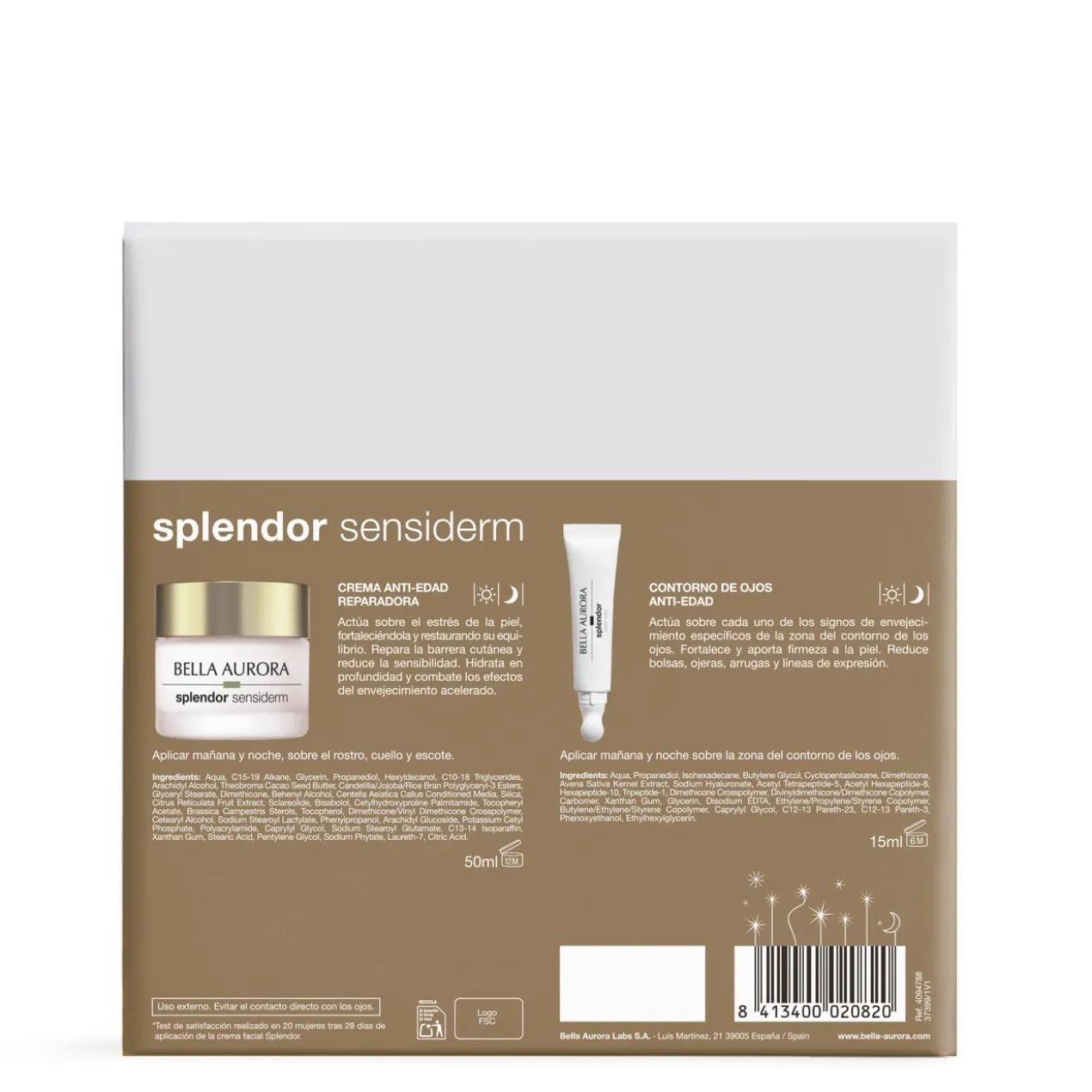 Coffret Splendor Sensiderm Crème Anti-Âge + Soin Contour des Yeux