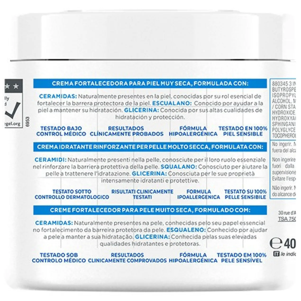 Crème Fortifiante Céramide Protect Peau Sèche