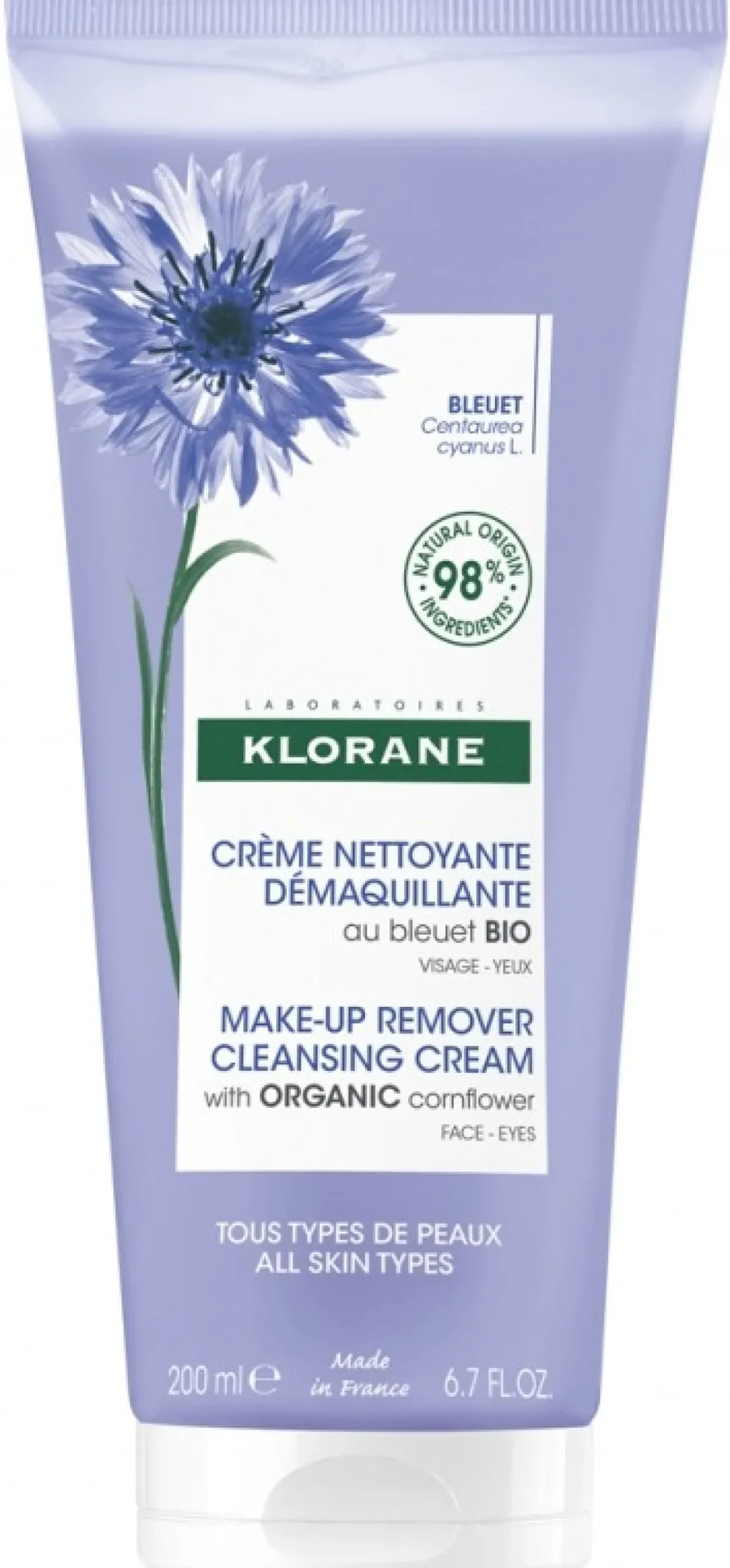 Crème Nettoyante Démaquillante à la Centaurée Bio