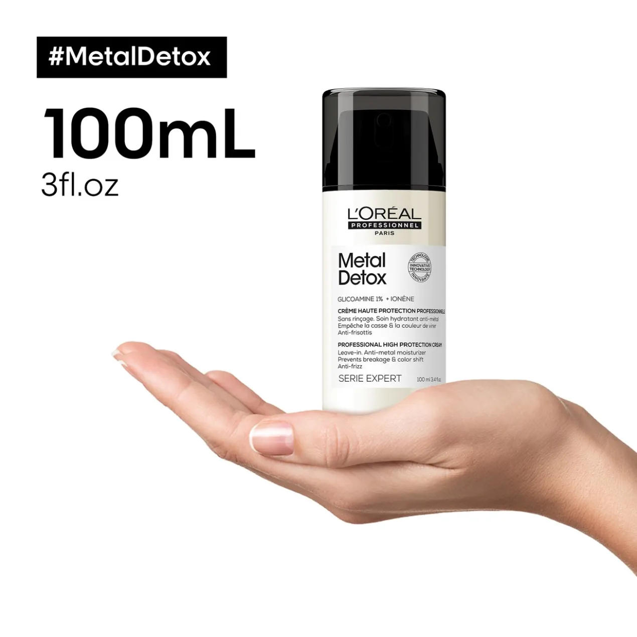 Crème sans rinçage Metal Detox – Tous types de cheveux – Protection thermique, anti-casse et force