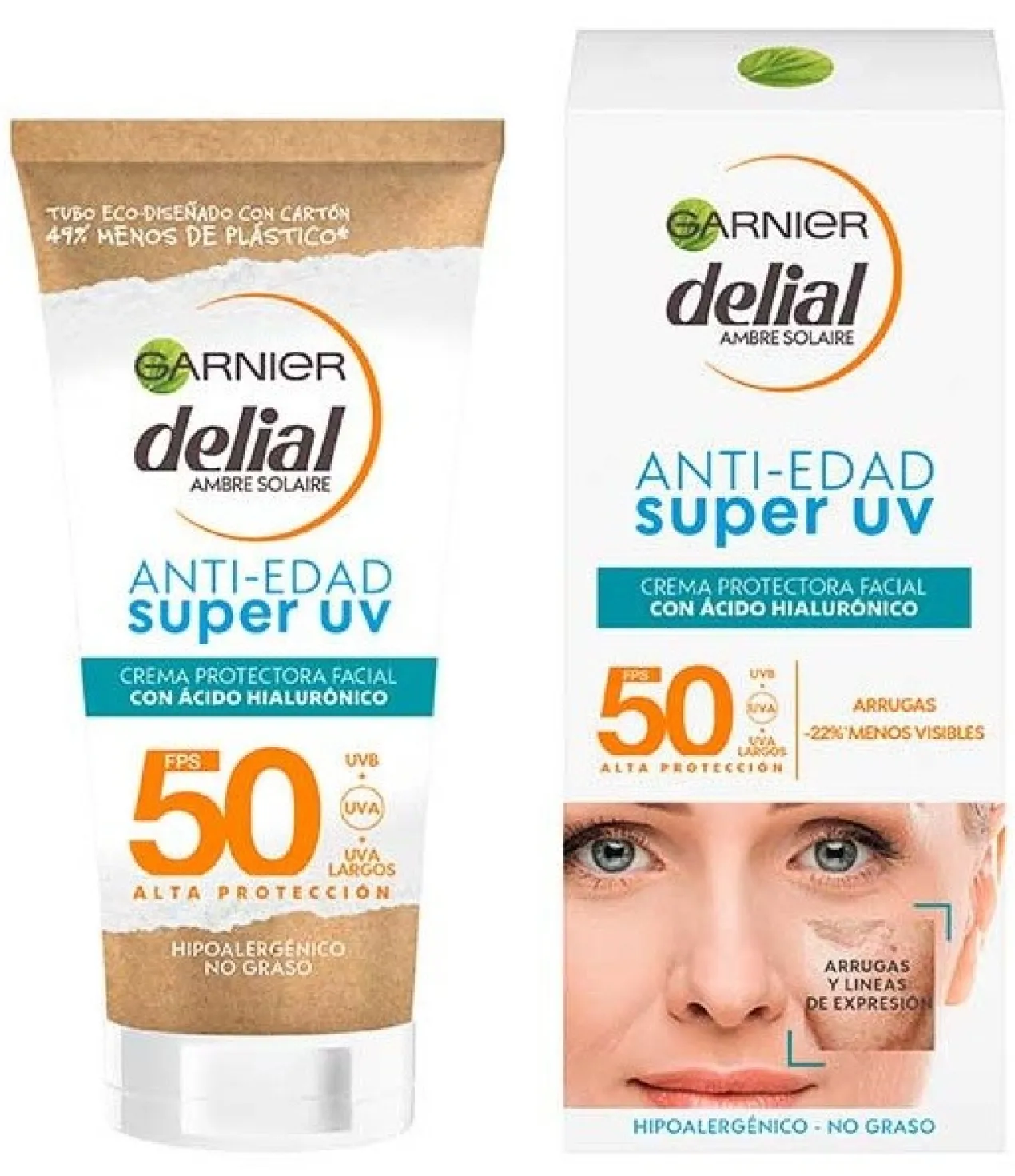 Crème solaire visage anti-âge Super UV avec acide hyaluronique