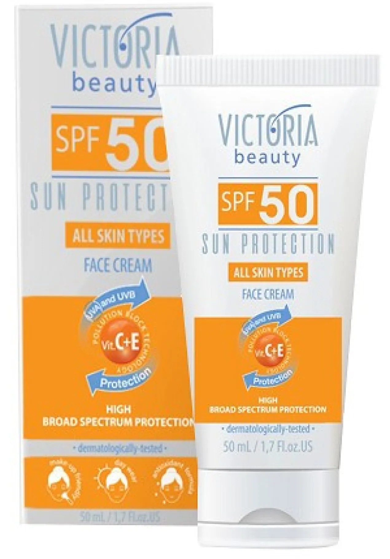 Crème solaire visage SPF 50 à large spectre