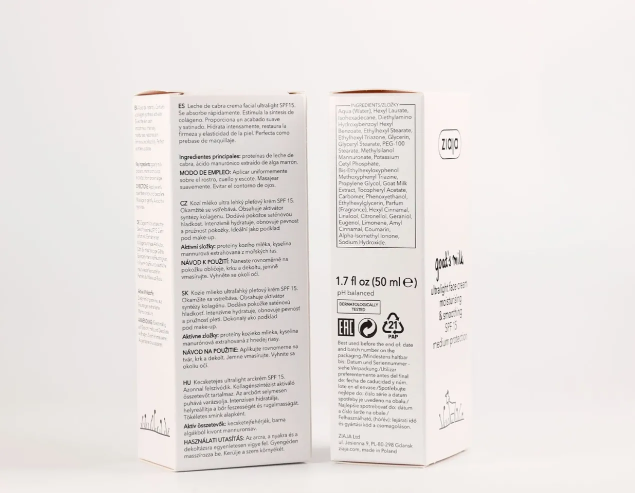 Crème Ultralight au Lait de Chèvre SPF15