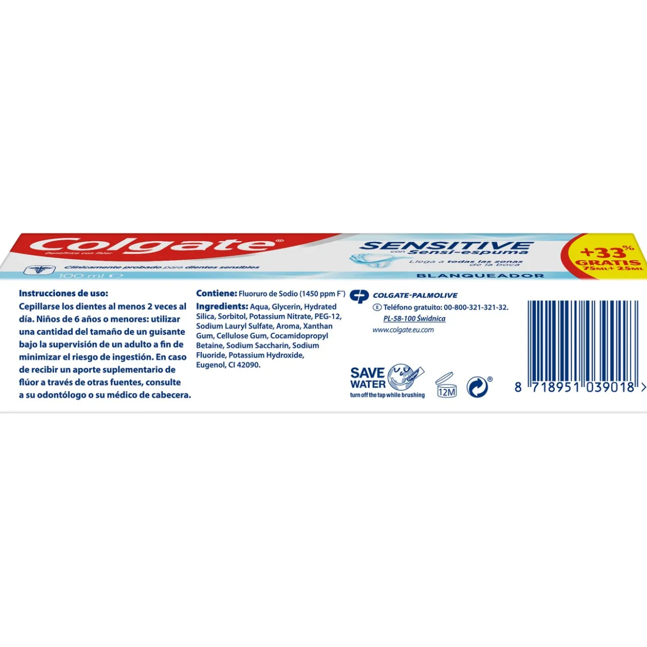 Dentifrice Blanchissant Sensible avec Sensi-Mousse pour Dents Sensibles