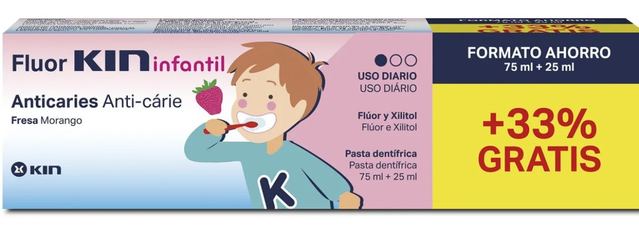 Dentifrice Enfant Fraise Fluor Kin