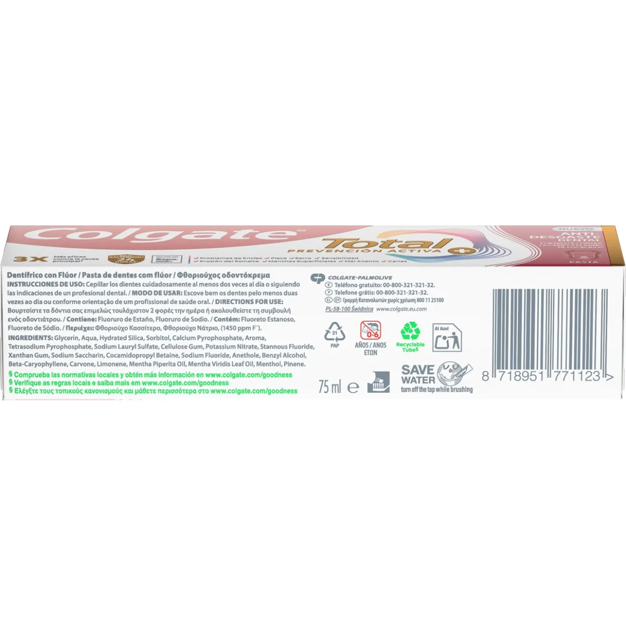 Dentifrice Total Prévention Active Anti-Usure