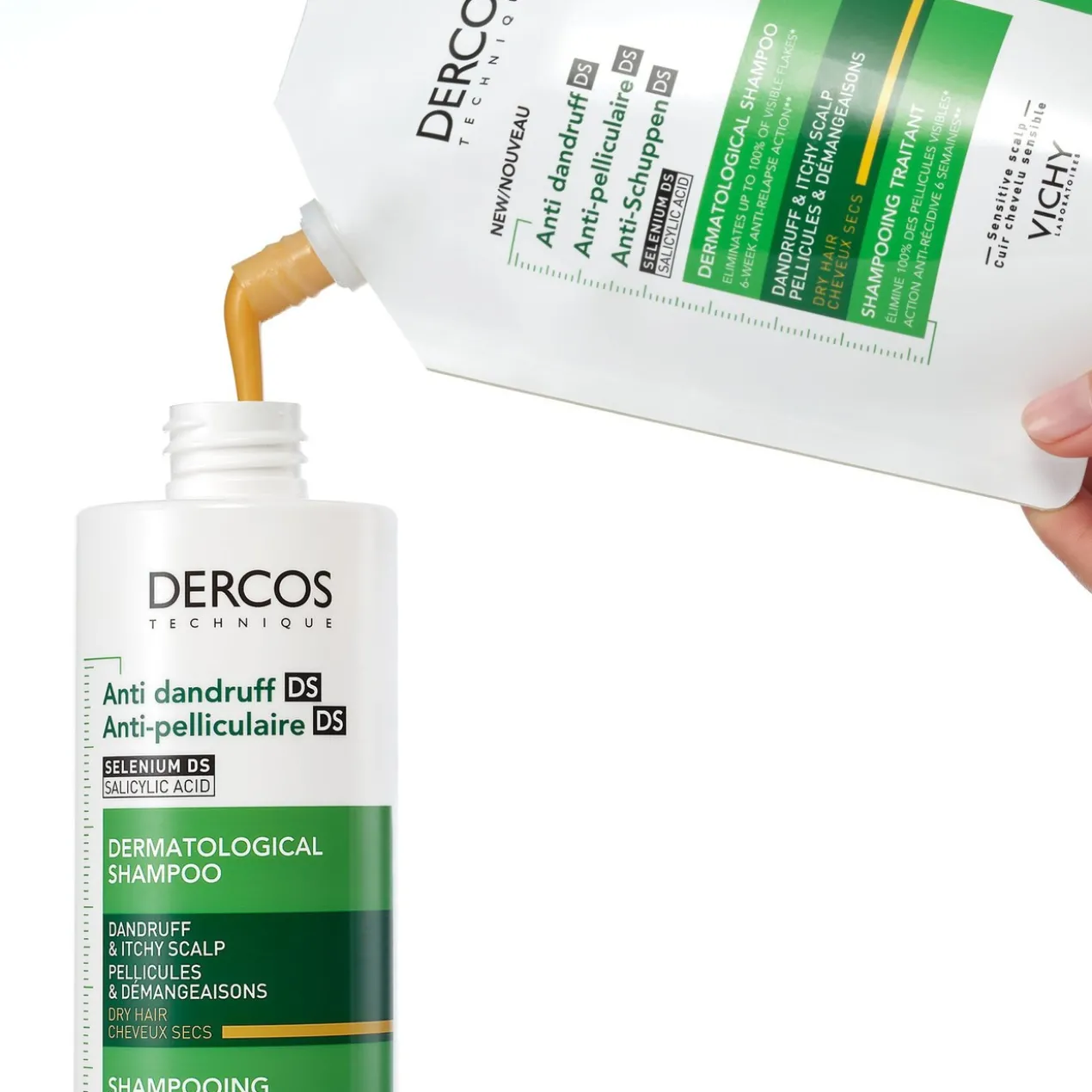Dercos Technique Ecorefill Shampoing antipelliculaire pour cheveux secs