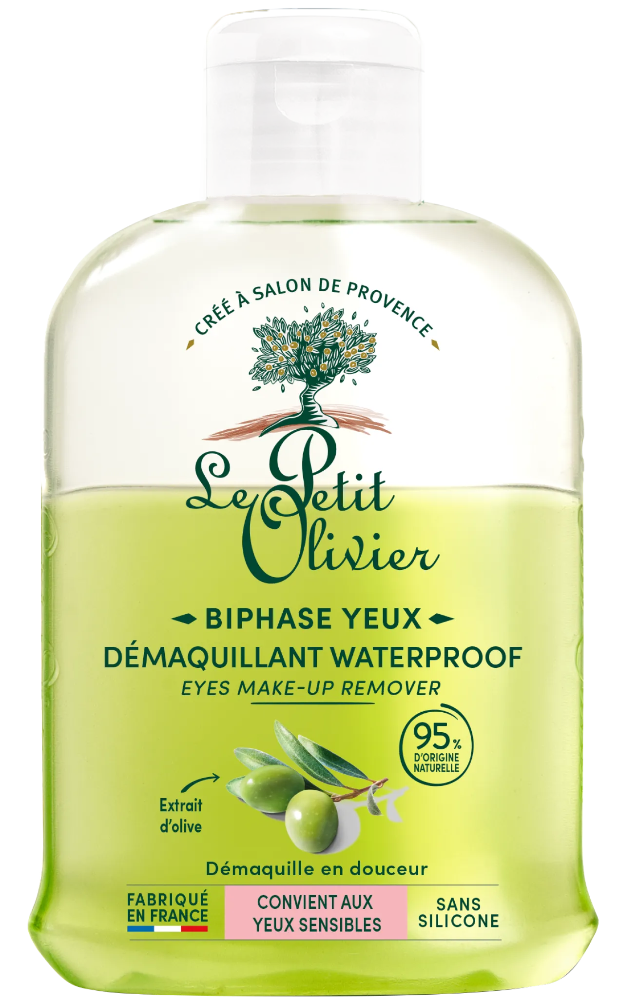 Démaquillant biphasé yeux à l’extrait d’olive
