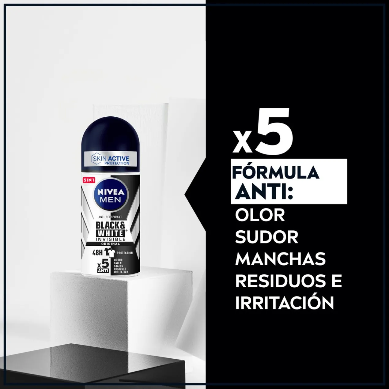 Déodorant Roll-On NIVEA Men Black & White Invisible