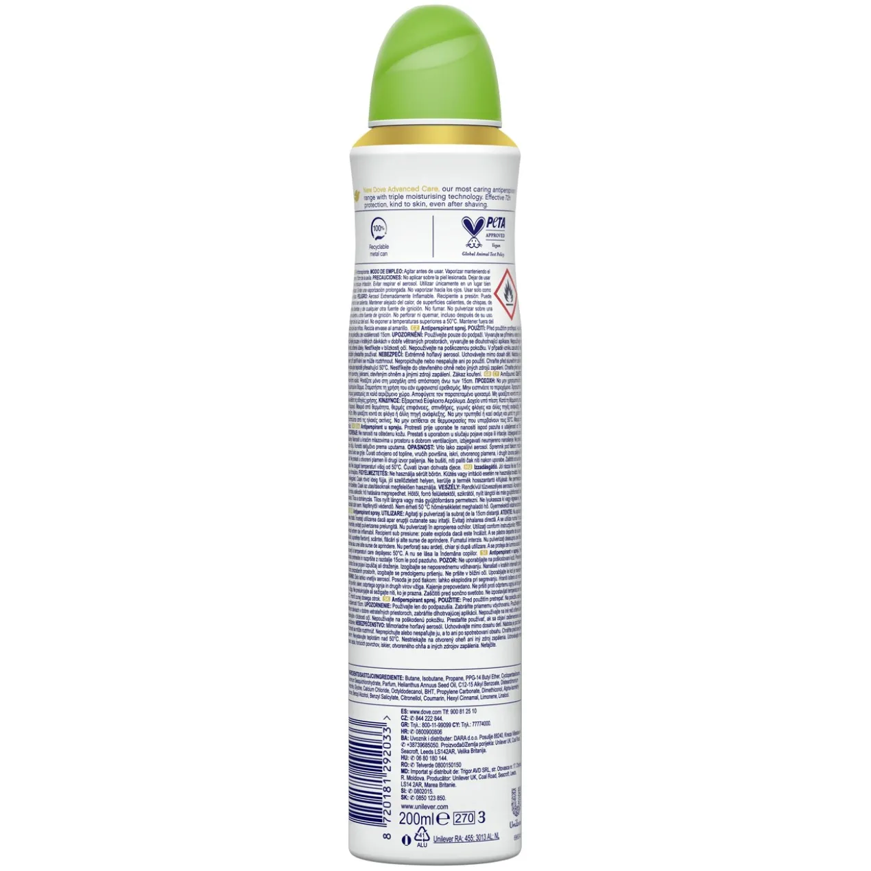 Déodorant Spray Antitranspirant Advanced Care Concombre