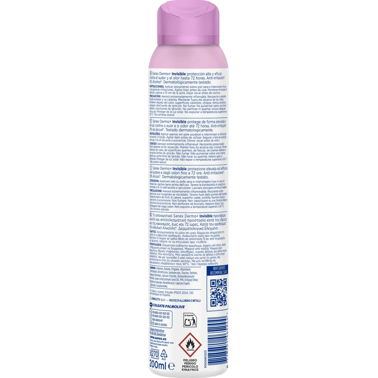 Déodorant Spray Dermo Invisible Protection Antitranspirante 24h