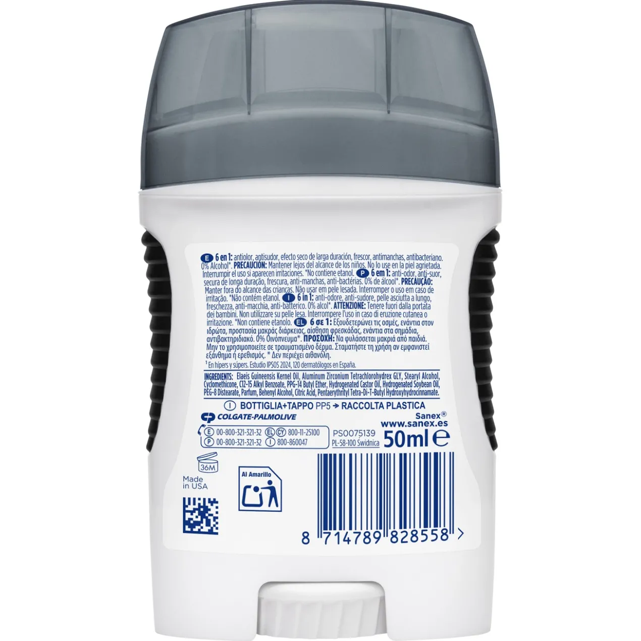 Déodorant Stick Men Active Control 6 en 1 48h Anti-Transpirant