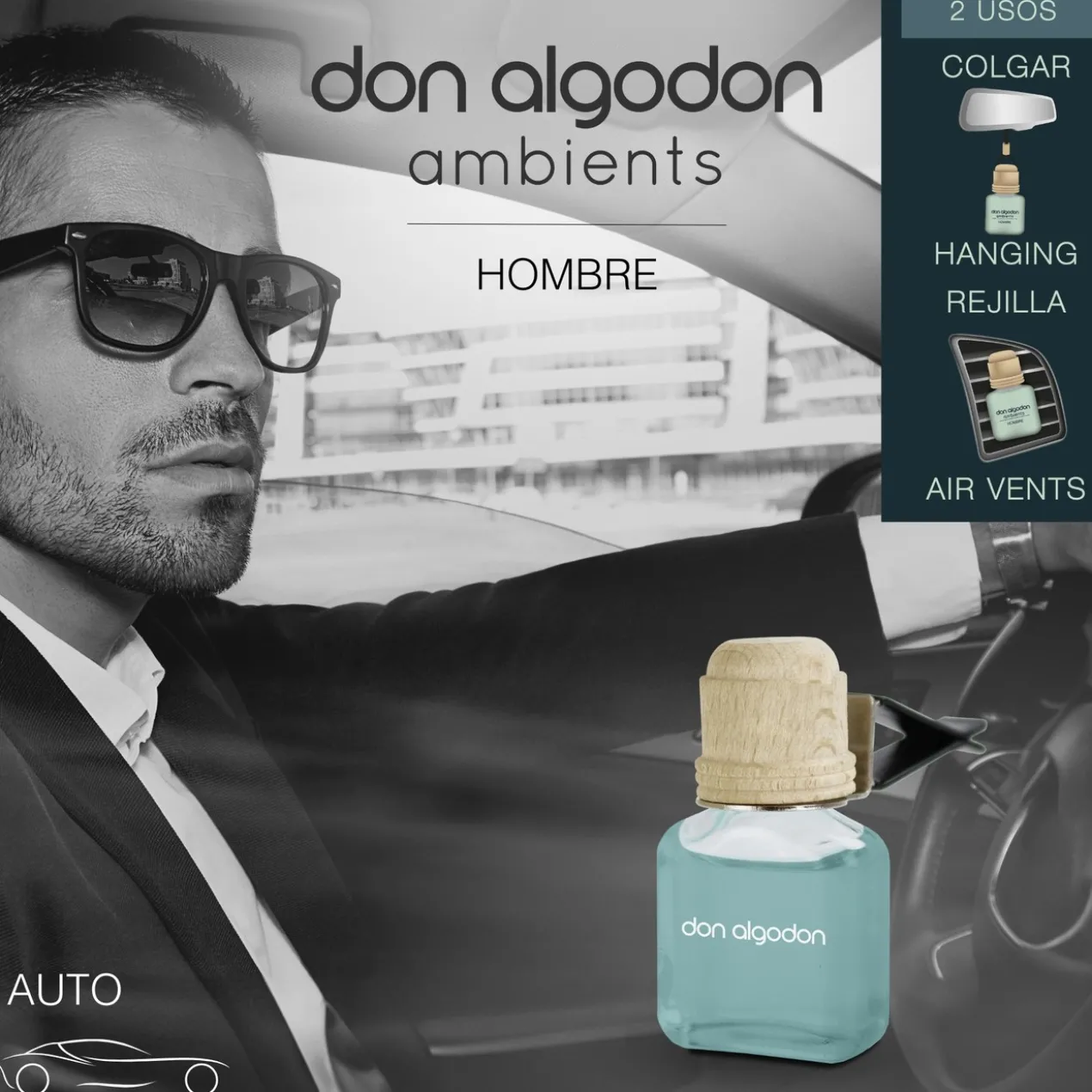 Désodorisant de Voiture Santal et Ambre Homme