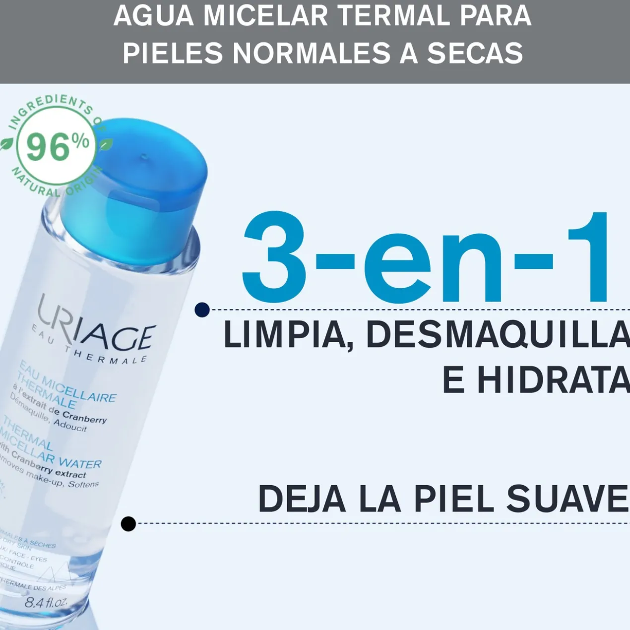 Eau Micellaire Thermale Peaux Normales à Sèches