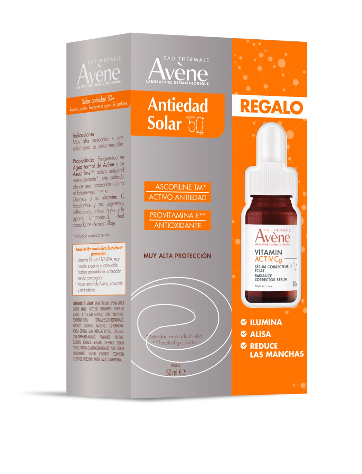Eau Thermale Pack Solaire Crème Antirides + Mini Sérum Vitaminé Activ Cg