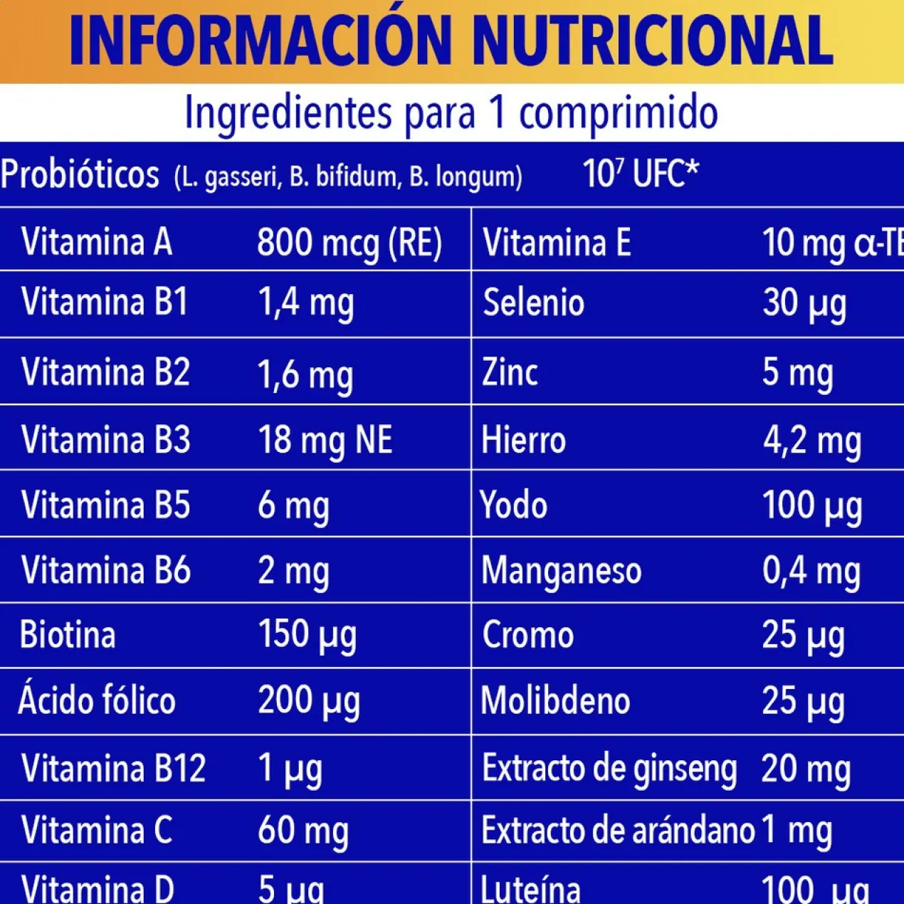 Energy 50+ Comprimés