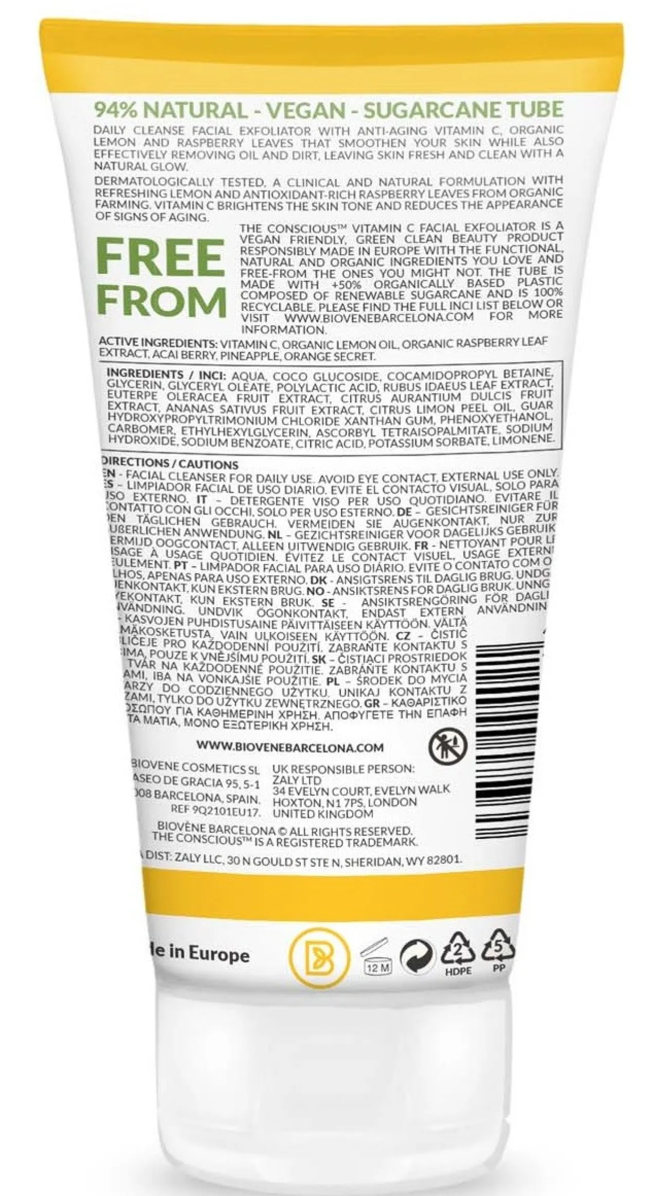 Exfoliant visage anti-rides à la vitamine C