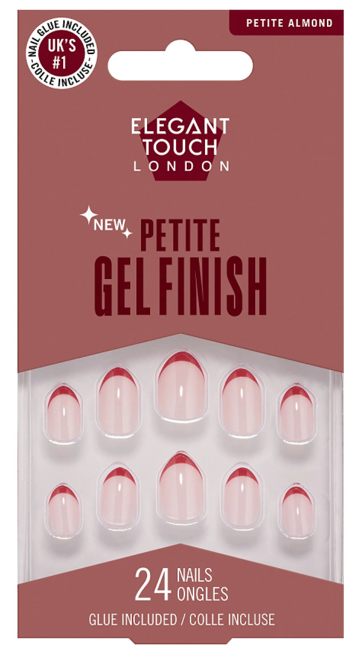 Faux ongles Petite Gel Finish Red Tips Édition Limitée