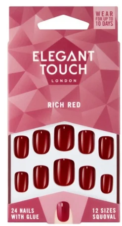 Faux ongles rouge intense Rich Red