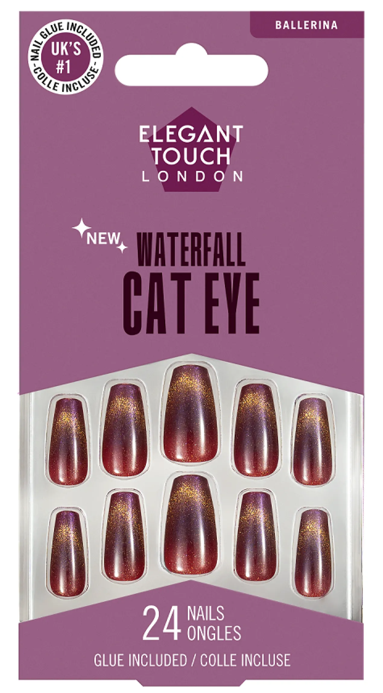 Faux ongles Waterfall Cat Eye Ballerina Édition Limitée